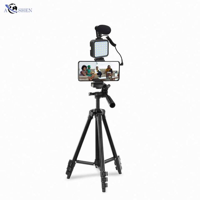 Portable Smartphone Vlogging KIT05 Broadcast Equipment Video Making Kit With Shotgun Mic Led Light Tripod for Tik Tok Record