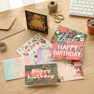 Tarjeta de Felicitación Personalizada con Estampado en Caliente, Tarjeta de Agradecimiento, Tarjeta de Regalo Floral - Product Image 3