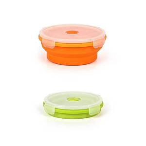 Grade Bpafree <b>Microwavable</b> <b>Storage</b> Containers Lunchtime Silicone Folding Food Bowls - Product Image 4