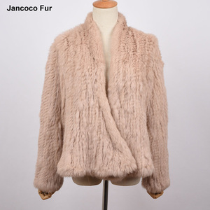 Manteau de <span class=keywords><strong>fourrure</strong></span> de lapin tricoté pour femmes, veste chaude pour hiver de bonne qualité, vraie <span class=keywords><strong>fourrure</strong></span> de lapin, collection - Product Image 5