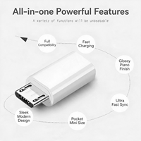 Adaptateur Type C vers Micro USB et Apple 8 broches, convertisseur OTG portable pour la charge et le transfert de données pour téléphone, tablette, ordinateur portable