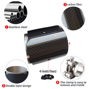 Nhà Máy giá phổ sợi carbon Clamp-on thể thao xe exhaust tip Chất lượng cao ống xả - Product Image 6