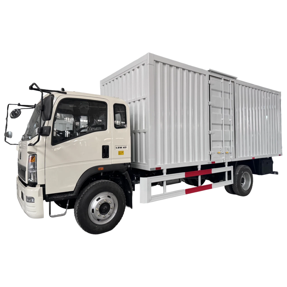Van Draw Unit Sinotruk HOWO 4X2 Right Hand Drive 160hp Cargo Box Truck 6.8m Enclosed ...