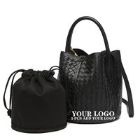 Ensemble de sacs seau en cuir de luxe, imperméables, sac à main de créateur pour femme avec pochette à cordon, tendance, logo personnalisé, sac fourre-tout mode