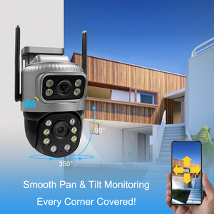 V380pro 4G ống kính kép CCTV <span class=keywords><strong>Camera</strong></span> an ninh tự động theo dõi âm thanh hai chiều tầm nhìn ban đêm Cảm biến CMOS hỗ trợ dữ liệu đám mây thẻ SD - Product Image 2