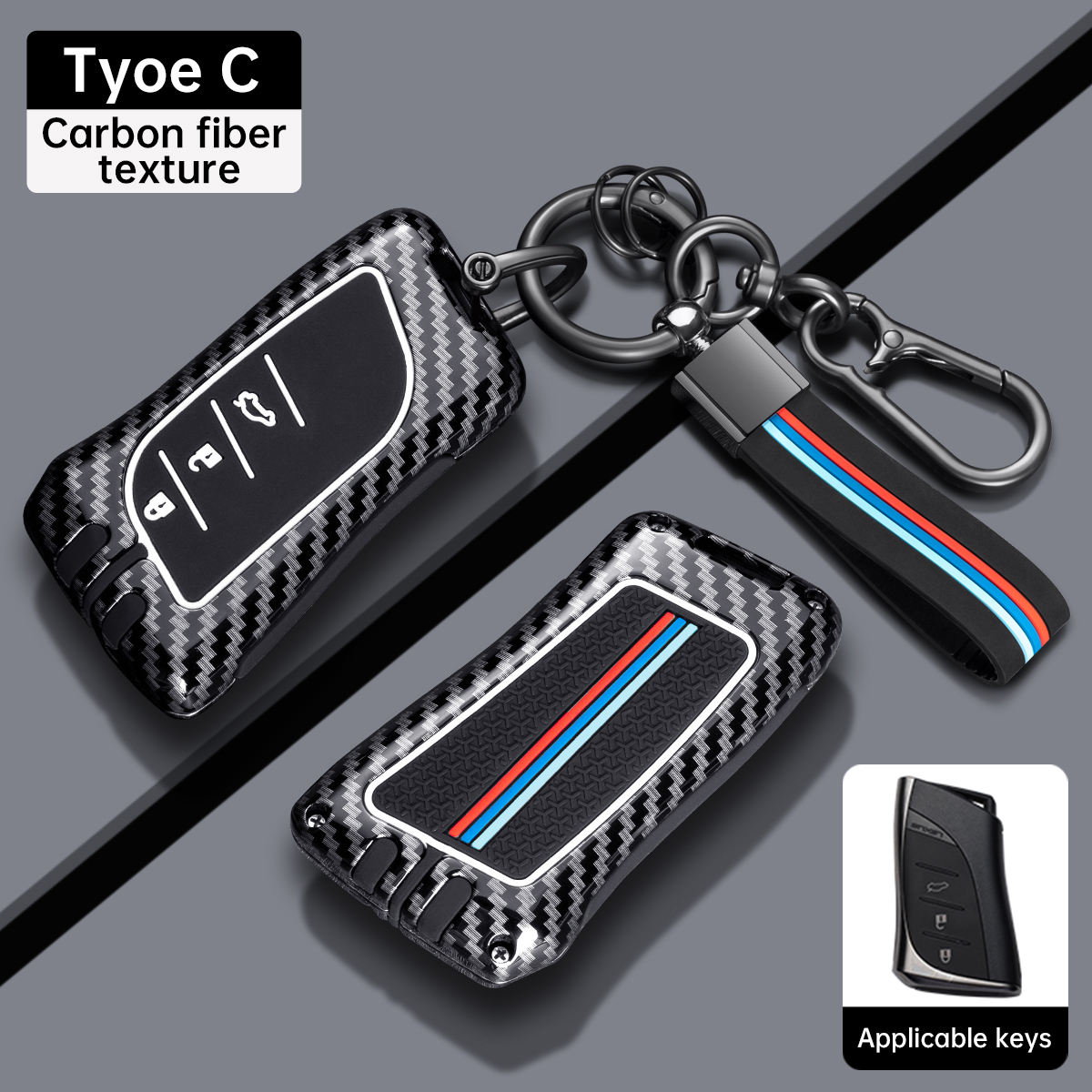 Tipo C - Color de pistola + Hebilla de cuerda de silicona