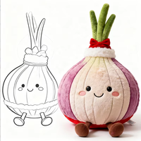 Nouvelle Coussin de Noël en Peluche 2026 en Forme d'Oignon de Dessin Animé, avec Rembourrage en Coton Super Doux et Coton PP, Design Personnalisé