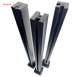 Roestvrijstalen Frameloze Aluminium Leuning Fittingen Sleuven Balkon Trap Systeem Hardwar Reling Paal Voor Glazen Leuning