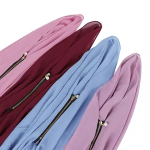 Groothandel Nieuwe Grote Kant Rand Instant Chiffon Sjaal Voor Vrouwen Zachte Effen Stijl Volwassen Hijab Sjaal Vertrouwde Moslim Hijab Leverancier