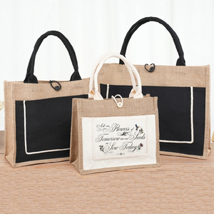 Manufacturer <strong>Wholesale</strong> Custom Printed Logo Eco Reusable Burlap Handbag Shopping <strong>Jute</strong> <strong>Tote</strong> <strong>Bag</strong> <strong>Bags</strong> with Window - Product Image 1