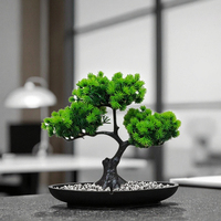 Künstlicher Japanischer Kiefern-Bonsai aus Kunststoff für Heimdekoration, Zen-Garten, Schreibtisch, Festliche Anlässe, Valentinstag, Weihnachten, Neujahr GU YKS008