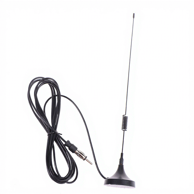 FM Car Radio Antenna with Lantern-Head Suction Cup 3.5mm Connector 3m Height