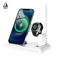Support de chargeur sans fil pliable intelligent Schitec 3 en 1 Station de charge rapide 10W pour iPhone AirPods IWatch Port USB utilisation des écouteurs