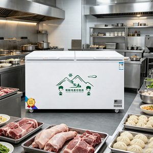 Congélateur coffre de supermarché à double porte, congélateur horizontal <span class=keywords><strong>grande</strong></span> capacité, réfrigérateur commercial pour fruits de mer congelés - Product Image 1