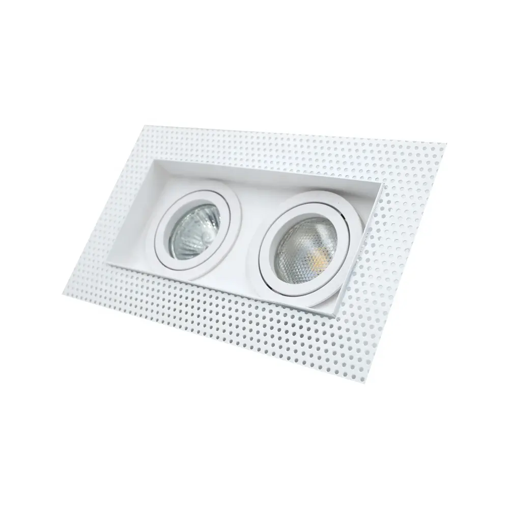 Factory price led square black double head mr16 deep anti glare recessed trimless down light fixtures