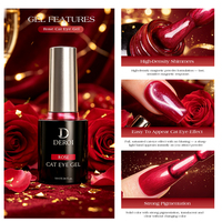 Deroi Red Tones Cat Eye Nail Gel Magnetic UV Nail Gel Private Label Wholesale HEMA Free TPO Free Cat Eye Gel Polish Set