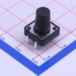 TC-1103-C-S Tactile Switch Through hole Component THT-4P,12x12mm Switch Single Pole Single Throw Round Button 2.6N Through Hole - Product Image 1