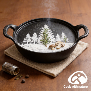 Wok en fonte robuste avec couvercle en verre - Poêle antiadhésive pré-assaisonnée avec poignée assistée pour cuisinière électrique - Product Image 1