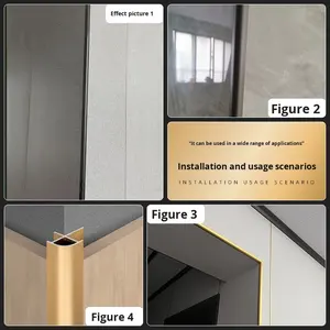 Bande d'angle moderne en alliage d'aluminium personnalisée cristal de carbone panneau de roche bord d'angle de mur en arc accessoires de <span class=keywords><strong>carrelage</strong></span> mural d'étanchéité - Product Image 3