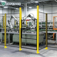 Clôture de sécurité en acier à faible teneur en carbone pour stations de robots de pliage, avec sections détachables et accès pratique aux équipements