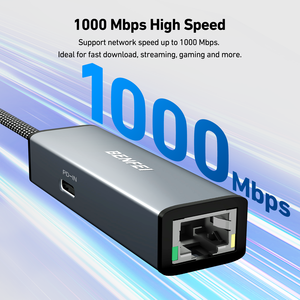 Benfei USB-C để <span class=keywords><strong>Ethernet</strong></span> <span class=keywords><strong>Gigabit</strong></span> Adapter với 100 wát giao hàng điện Thunderbolt 3/4 RJ45 LAN <span class=keywords><strong>Network</strong></span> Adapter cho máy tính xách tay DC đầu ra - Product Image 4