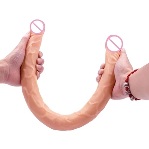 Dildo double réaliste vibrant en <span class=keywords><strong>silicone</strong></span> pour femmes, jouet sexuel pour adultes, pour le sexe gay, énorme et réaliste - Product Image 4