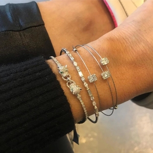 New Arrived Gold Plated Jaguar Leopard <strong>Charm</strong> Bracelet <strong>Bangle</strong> with Cz Tennis Chain Bracelet for Women Men Adjustable Jewelry - Product Image 3