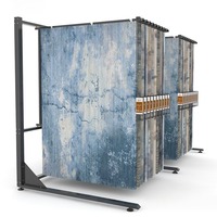 Modern Free Standing Metal Fabric Carpet Rug Display Rack Large Area Hanging Design Foldable Factory Hot Sale for Shop Use