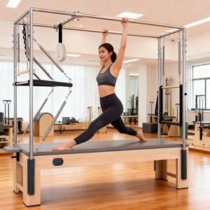 Nouveau modèle de reformer <span class=keywords><strong>Pilates</strong></span> avec écran numérique et connectivité Bluetooth pour des séances d'entraînement guidées par application - Product Image 5