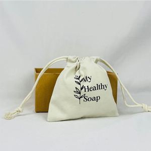 GOTS Certified Custom Logo Recycled Organic Muslin Cotton <b>Canvas</b> Drawstring Dust Bag Recyclable High Quality Pouch Bag - Product Image 1