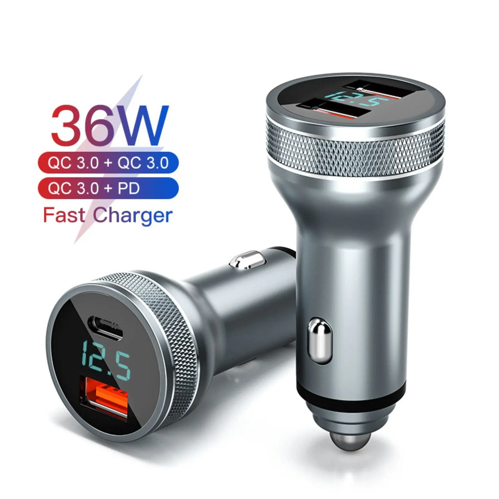 USB Car Charger For iphone 12 11 36W Quick Fast Charging For Xiaomi Auto Type C QC PD 3.0 Mobile Phone Charge