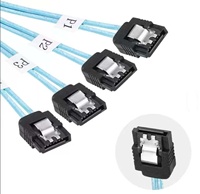 Cable Adaptador Mini SAS Ultrafino 4i 8654 para Servidor, Conexión Interna SATA de 7 Pines, Núcleo de Cobre, Grado IP67, Longitud de 1 m