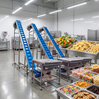 Convoyeur à bande inclinée modulaire en PP, PVC, PU avec parois latérales, type Z, pour le levage de légumes, fruits et tomates, adapté aux pentes verticales et aux angles raides