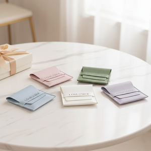 Nuova Borsa Portaoggetti in Finta Pelle e Velluto con Apertura a Ribalta per Gioielli, Occhiali, Orologi e Accessori, 8*8 cm - Product Image 6