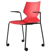 Chaise de conférence et de formation ergonomique empilable de style exécutif conforme à la norme ANSI/BIFMA avec structure en plastique pour bureau à domicile et salle à manger