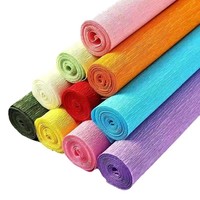Papier crépon coloré en gros d'usine, papier à bords froissés, papier d'emballage floral de qualité supérieure pour fleurs fraîches, fleuristes