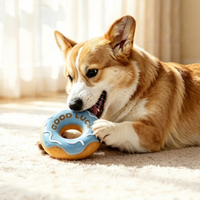 Jouet à mâcher sonore en latex Vitality Sweet Donut pour chiens de petite/moyenne taille (Corgis, Bichons) - Auto-entretenissement et soulagement de l'ennui