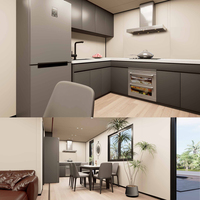 Maisons préfabriquées extensibles en duplex, villas de 40 pieds, maison conteneur avec 3 chambres et 2 salles de bain