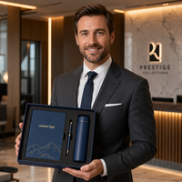 Ensemble cadeau de bloc-notes d'entreprise en cuir avec logo personnalisé, 100 feuilles, papeterie professionnelle personnalisée pour réunions de bureau, souvenir