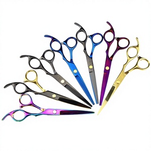 Ciseaux de coiffure professionnels KASH de 60 pouces pour coupe de cheveux, ciseaux plats, ciseaux à franges, ciseaux à effiler 6H Noir 3H - Product Image 1