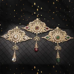 Große größe Marokkanischen stil schmuck brosche klassische hohl kristall brosche mit strass arabische hochzeit schmuck