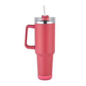 Offre Spéciale – Tasse de Voyage Isotherme en Acier Inoxydable à Double Paroi avec Haut-Parleur, Poignée et Paille, 40 OZ – Idéale pour Bière et <span class=keywords><strong>Café</strong></span> - Product Image 4