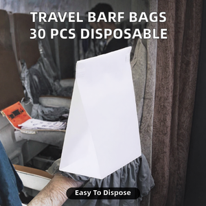 Juego de 30 Bolsas de Vómito Desechables para Viaje, con Cierre de Botón, de Papel Recubierto, para Niños, Niñas, Mujeres Embarazadas, Blancas, 100GSM - Product Image 2