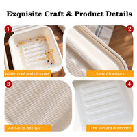 Boîtes en papier jetables écologiques biodégradables moulées en forme de coquille pour hamburgers, gâteaux, contenants alimentaires avec logo en relief