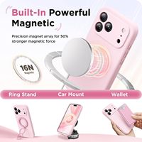 Étui magnétique BERFY pour 17 Pro Max avec protection d'écran en verre intégrée, protection de l'appareil photo, antichoc, design intégral