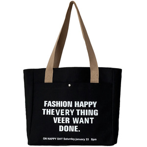 Eco Friendly <b>Canvas</b> <b>Tote</b> Bag with Letter Print Reusable Handbag for Daily Shopping and School - Product Image 5