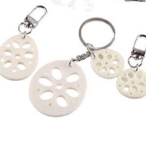 Llaveros de Resina Plástica con Diseño de Rodaja de Raíz de Loto Simulada, Aleación de Zinc, Primavera 2025, Portátiles, DIY, para Bolsos y Fundas de Teléfono - Product Image 5