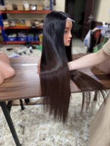 Perruque en cheveux humains du Vietnam, vente en gros, 100% cheveux vierges Remy, provenant directement de l'usine, style naturel pour le marché d'exportation - Product Image 4