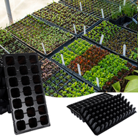 Barquettes de semis en plastique agricole noires bon marché en gros de Chine, barquettes de pépinière en PET pour la germination des graines de légumes