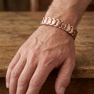 Bracciale esagonale classico in rame puro EST per unisex, supporto per artrite e articolazioni, terapia magnetica, regalo di anniversario - Product Image 5